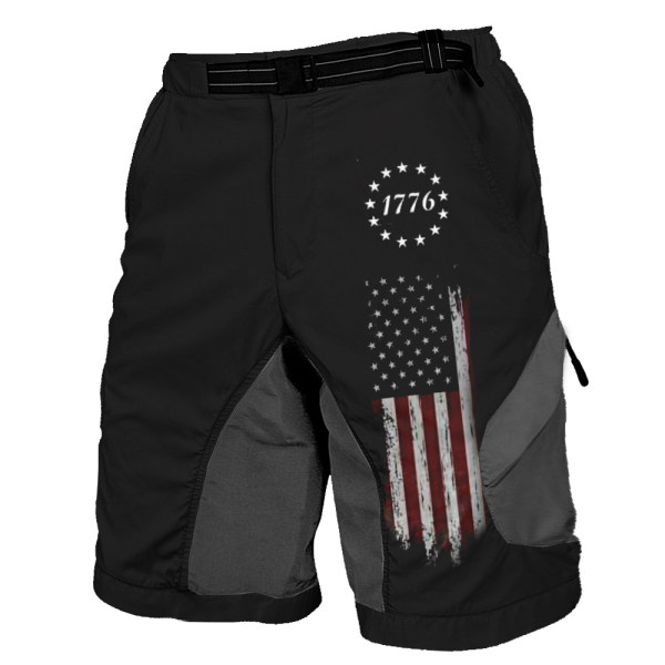 1776 Flag Black Cargo Shorts