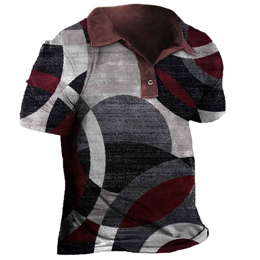 

Men's Geometric Polo Short Sleeve T-Shirt