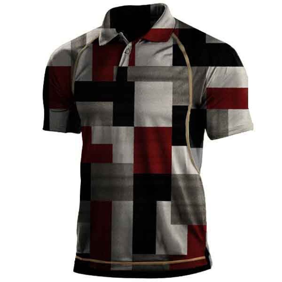

Men's Geometric Polo Short Sleeve T-Shirt