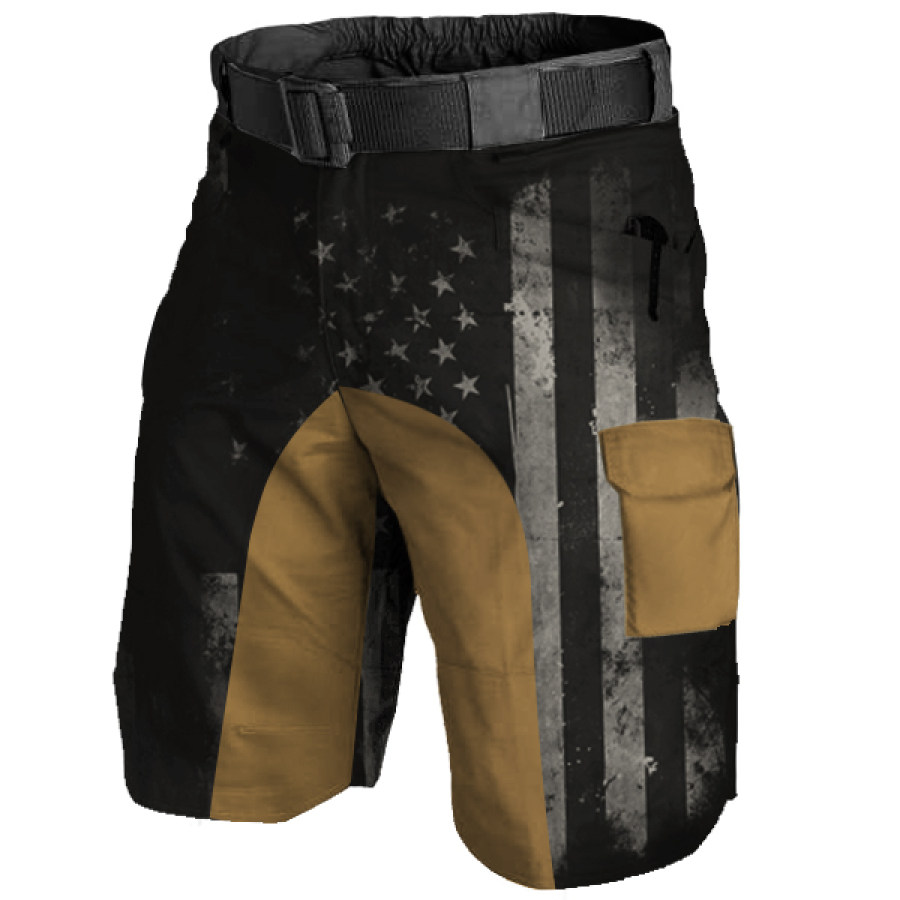 

American Flag Print Men's Vintage Tactical Shorts