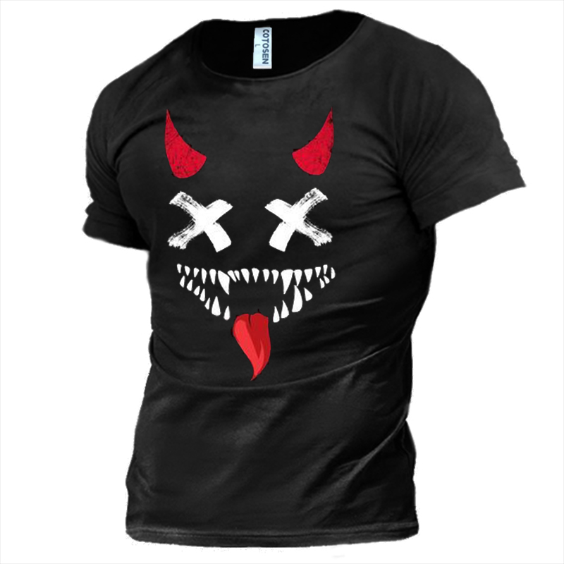 Men's Joker Smiley Face Chic Graphic Print Fun Cotton T-shirt