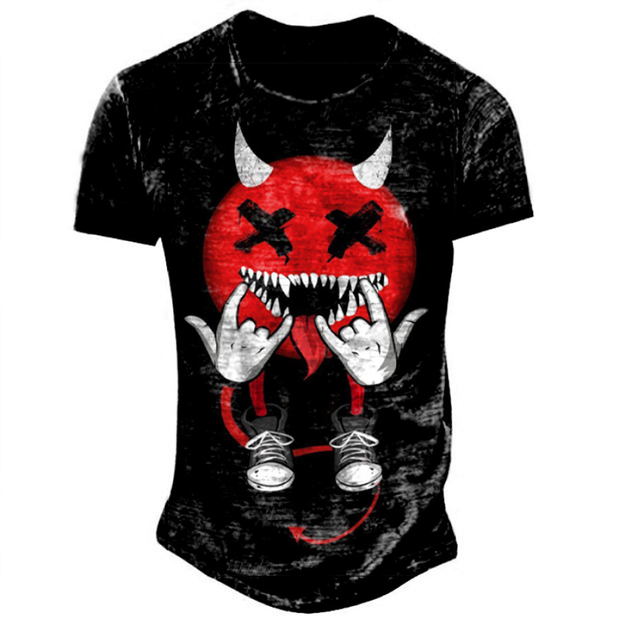 

Men's Joker Smiley Face Graphic Print Fun Cotton T-Shirt