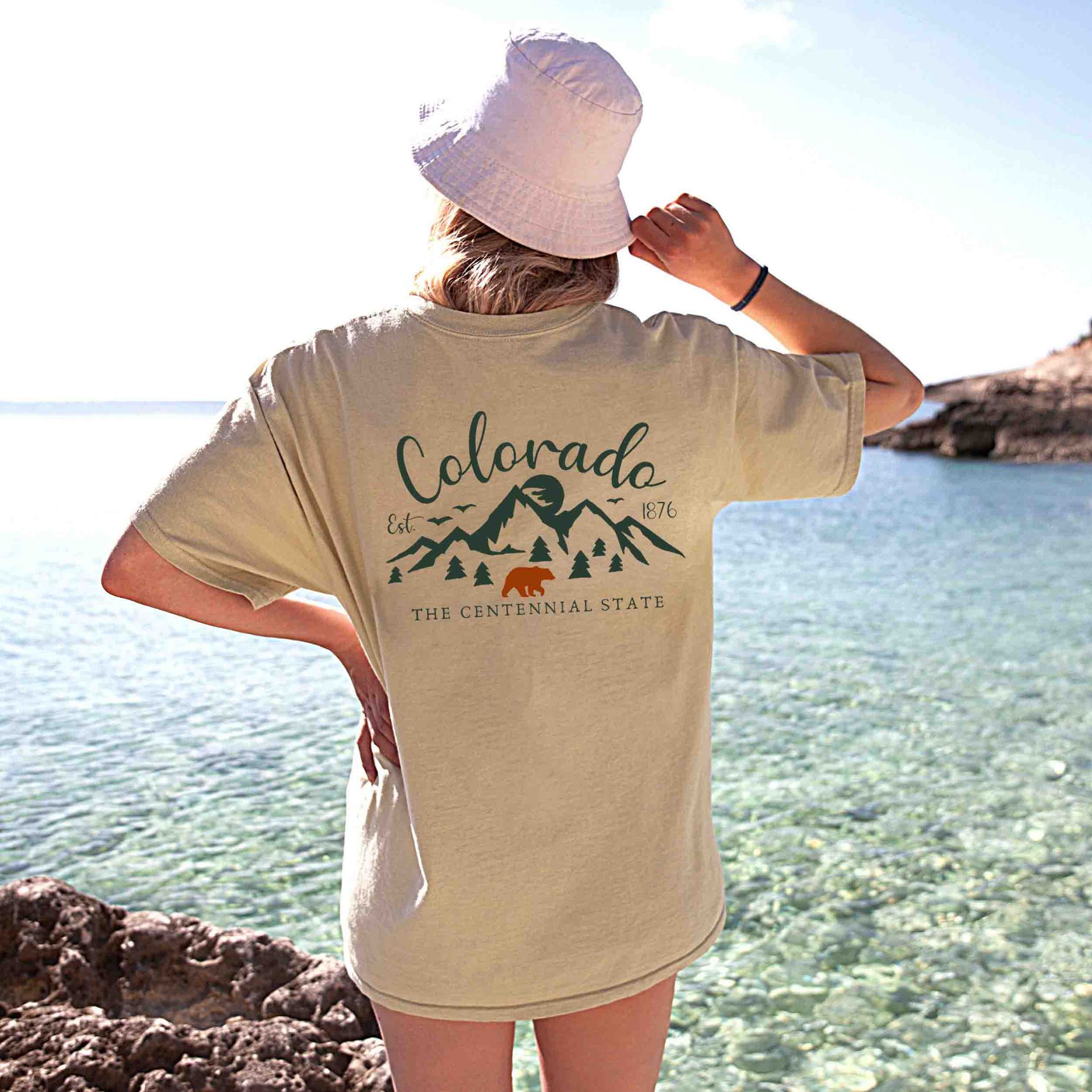 Women's Colorado Centennial State Print Chic Loose T-shirt