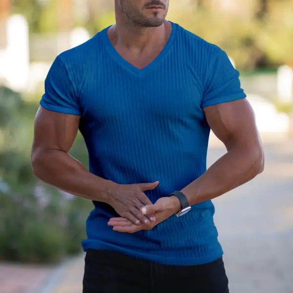 Men's Training V-Neck Short Sleeve T-Shirt - Kalesafe.com 