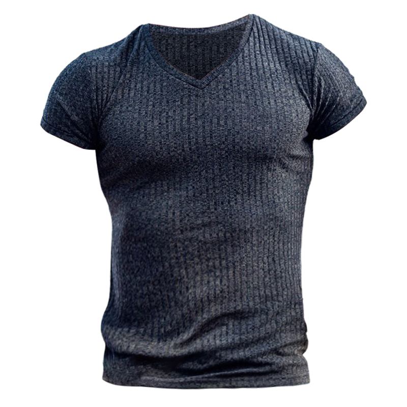 Men's Training V-neck Short Sleeve Chic T-shirt