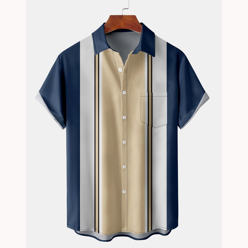 Men's Beach Stripe Short Sleeve Chic Shirt