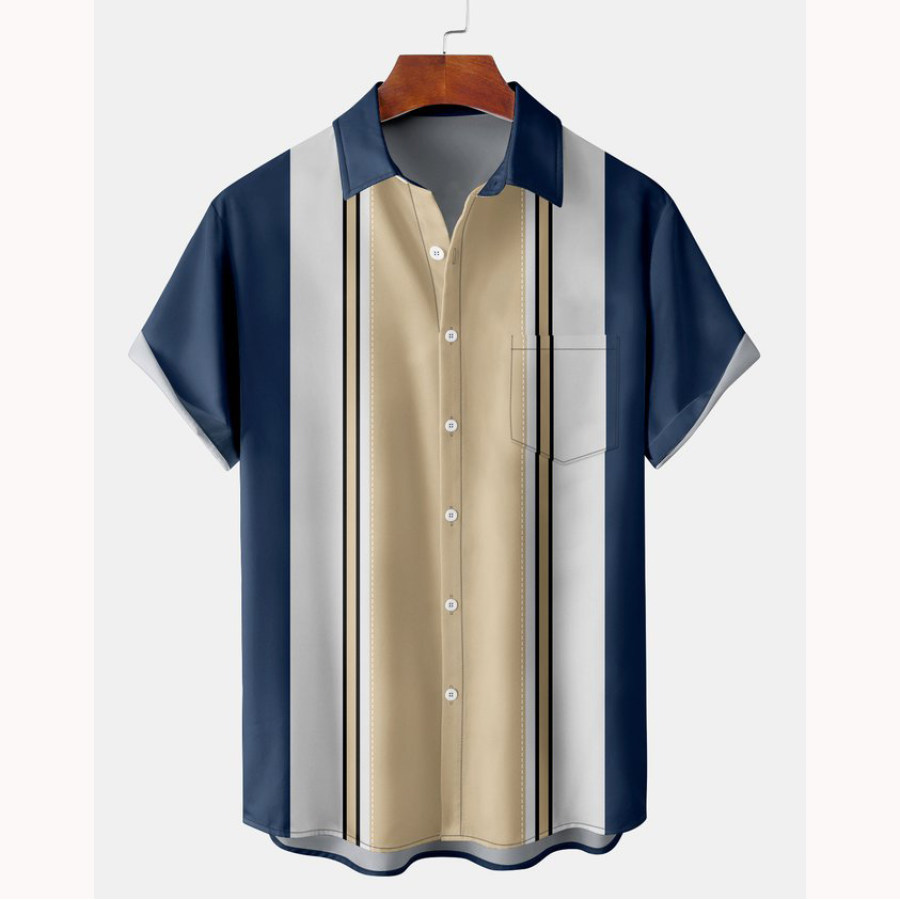 

Men's Beach Stripe Short Sleeve Shirt