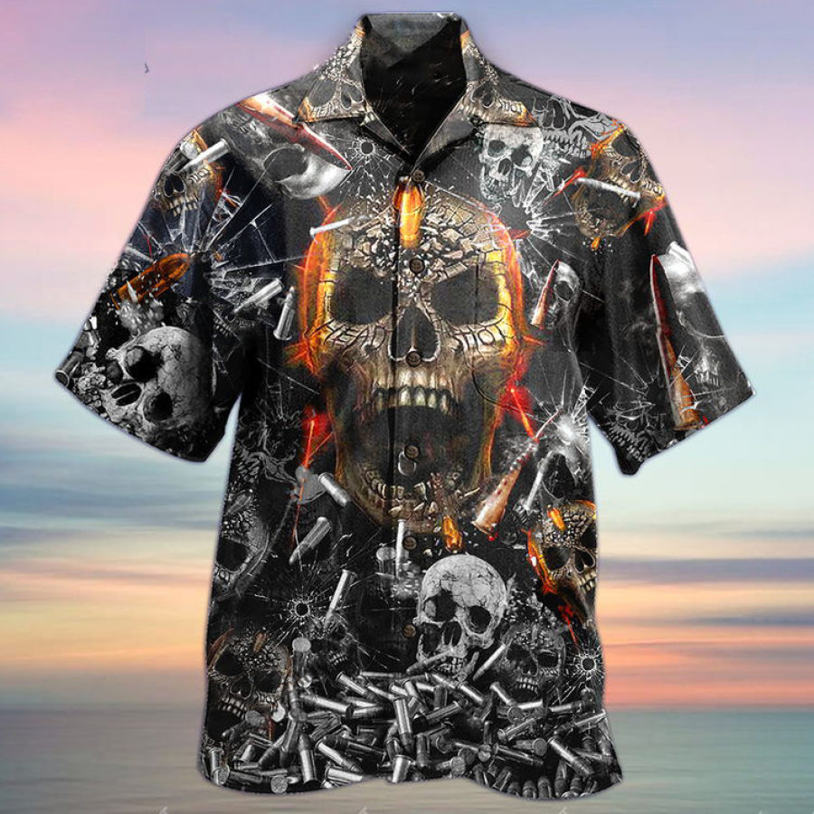

Men's Skull Beach Short Sleeve Shirt