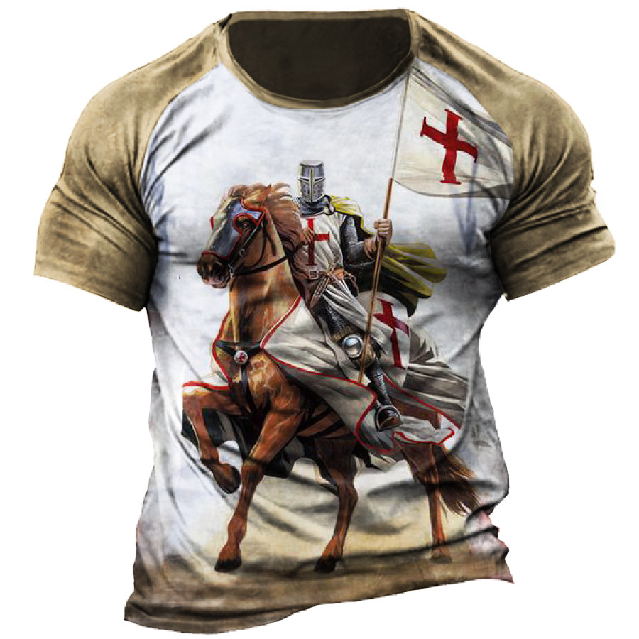 

Templar Print Men's Vintage Short Sleeve T-Shirt