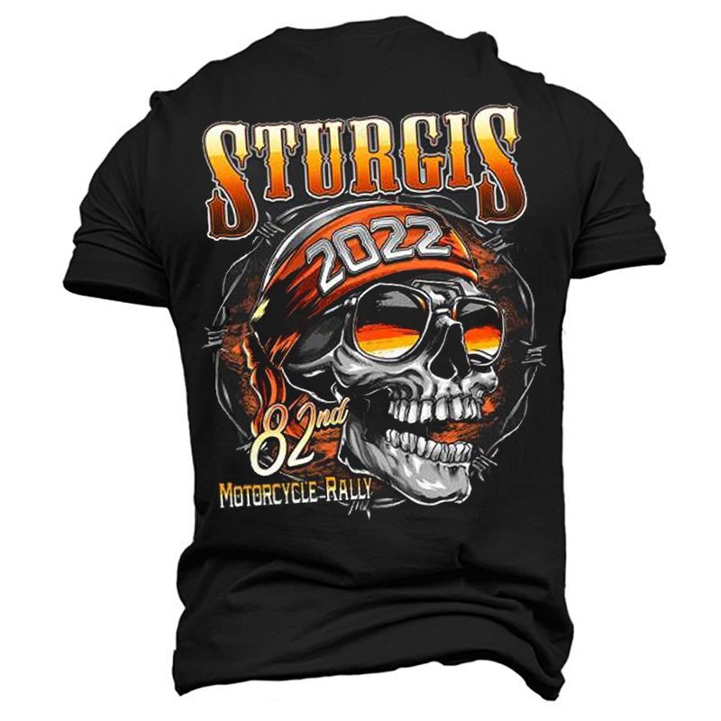 Sturgis Motorcycle Rally 2022 Chic Men's Graphic Print Cotton T-shirt