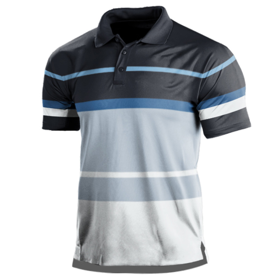 

Men's Outdoor Commuter Business Casual Colorblock Polo Shirt