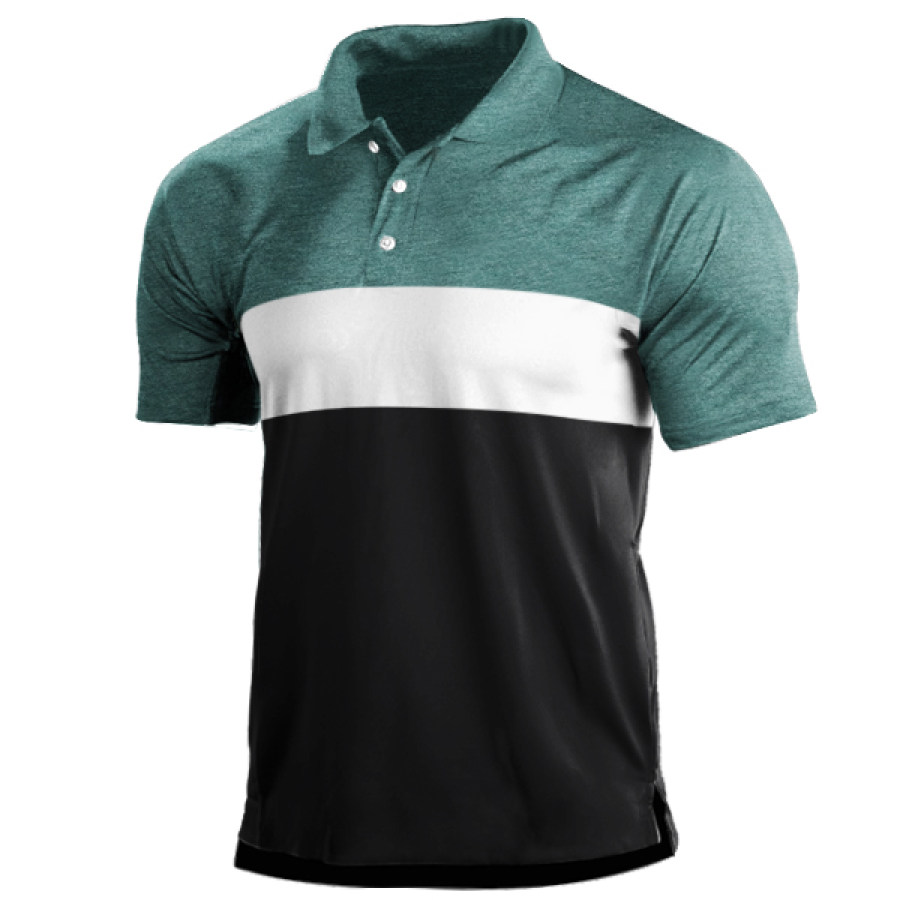 

Men's Outdoor Commuter Business Casual Colorblock Polo Shirt