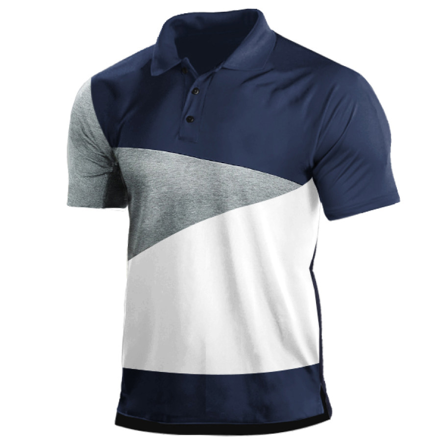 

Men's Outdoor Commuter Business Casual Colorblock Polo Shirt
