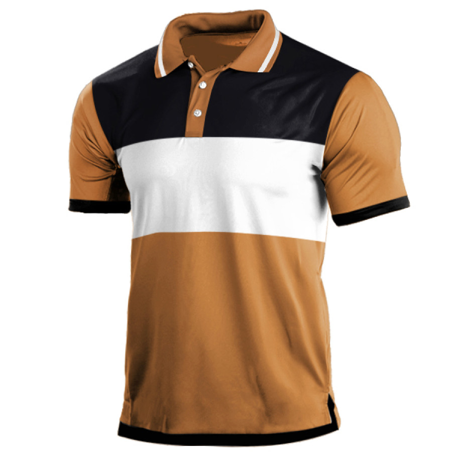 

Men's Outdoor Commuter Business Casual Colorblock Polo Shirt