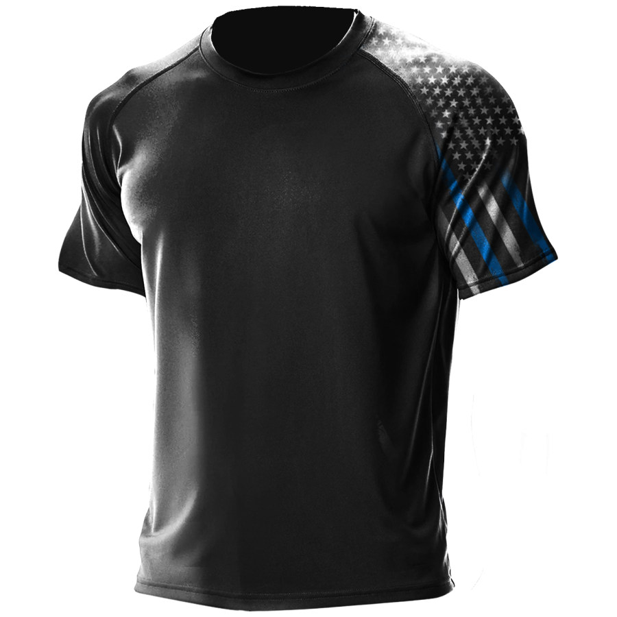 

Men's Outdoor Tactical Casual Commuter Flag Print T-Shirt