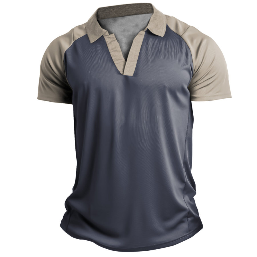 

Men's Outdoor Tactical Patchwork Polo T-Shirt