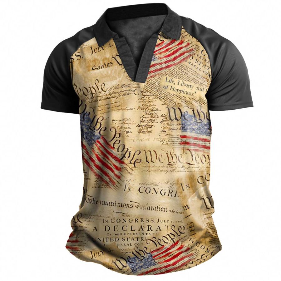 

Men's We The People American Flag Polo T-Shirt