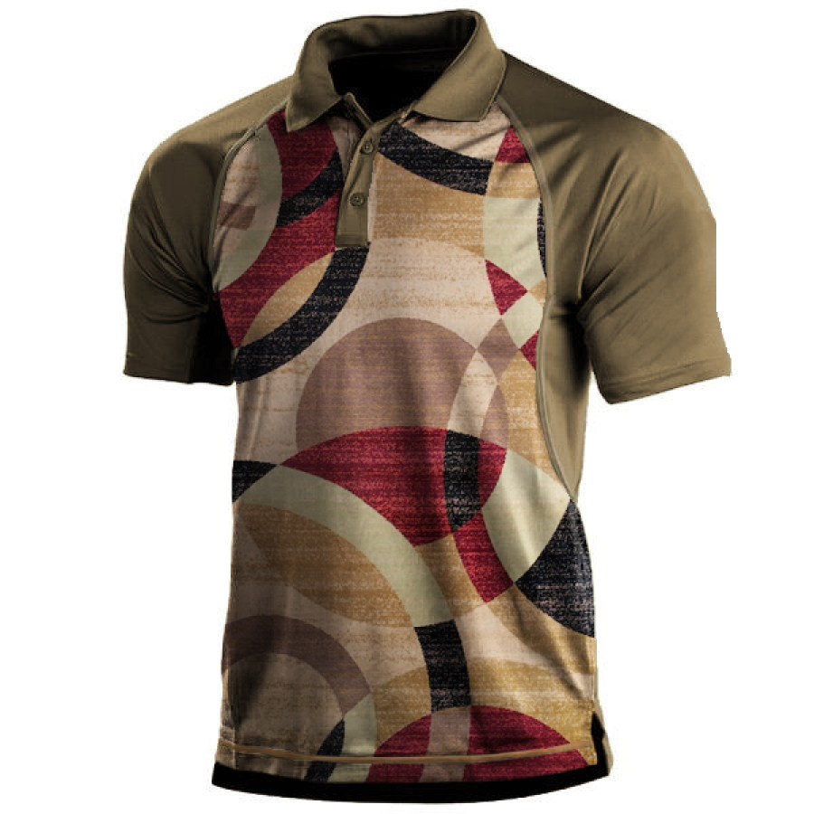 

Men's Geometric Polo Short Sleeve T-Shirt