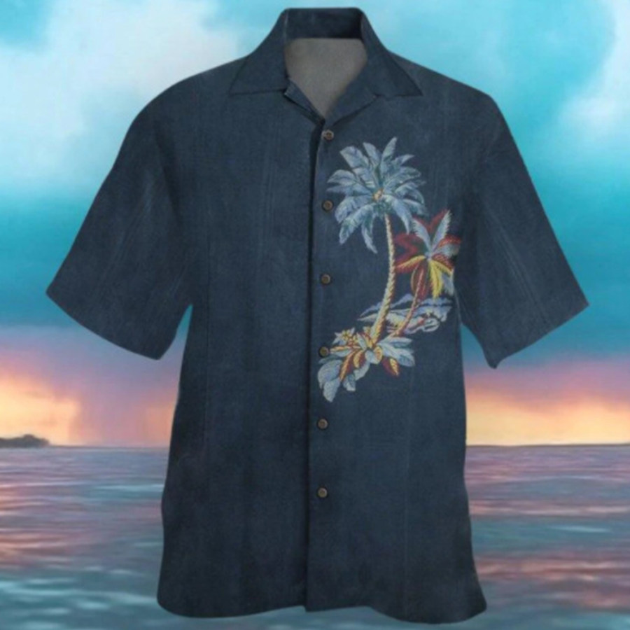 

Men's Outdoor American Coconut Print Short Sleeve Shirt