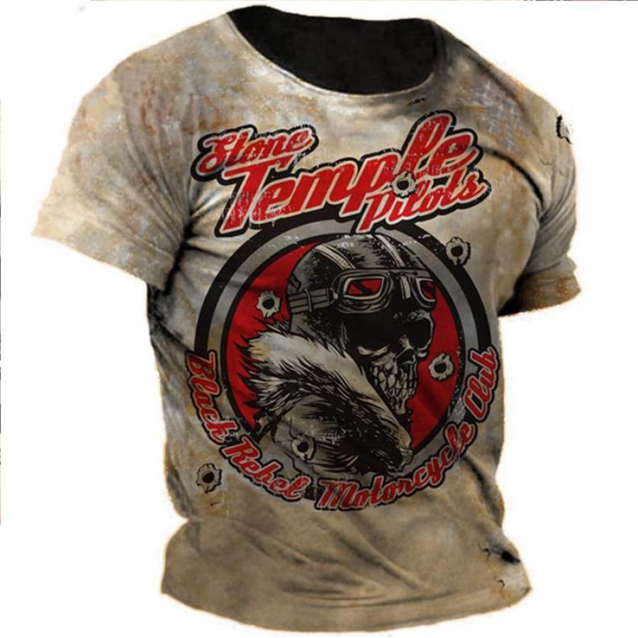 

Men's Skull Vintage Graphic Print T-Shirt