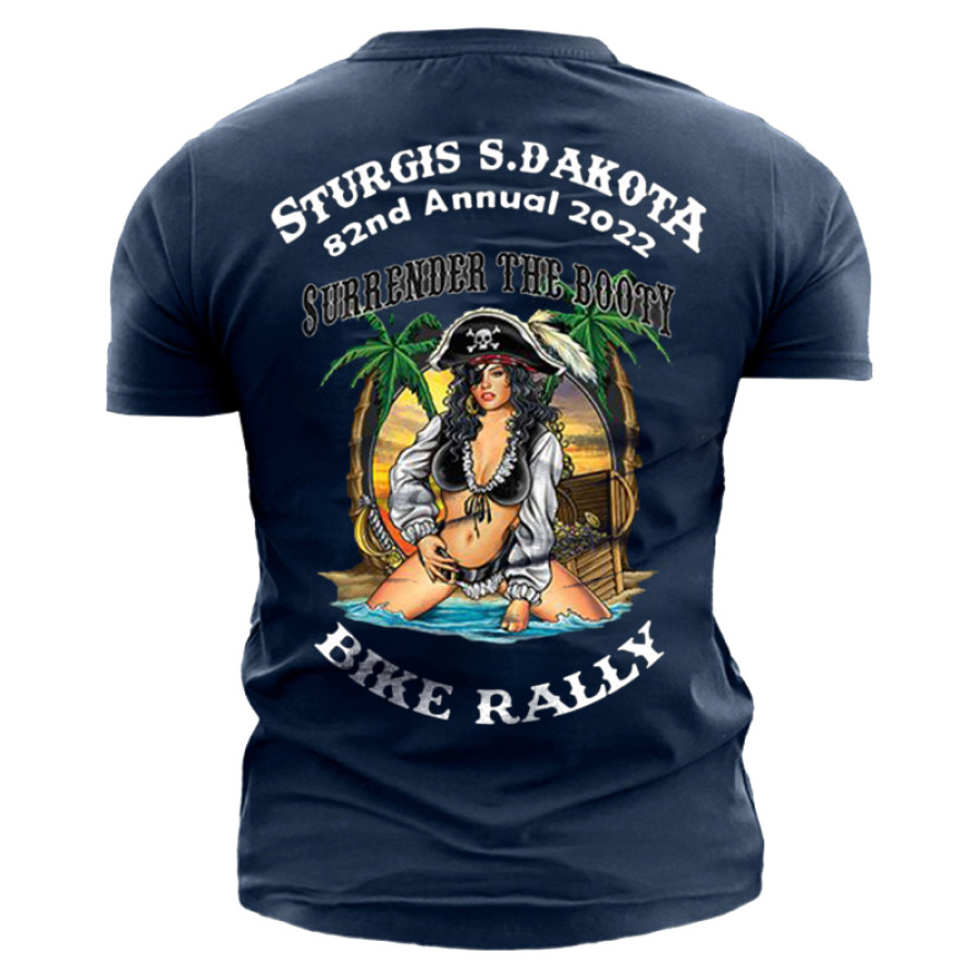 

Sturgis Motorcycle Rally Men's Palm Beach Printed Cotton T-shirt