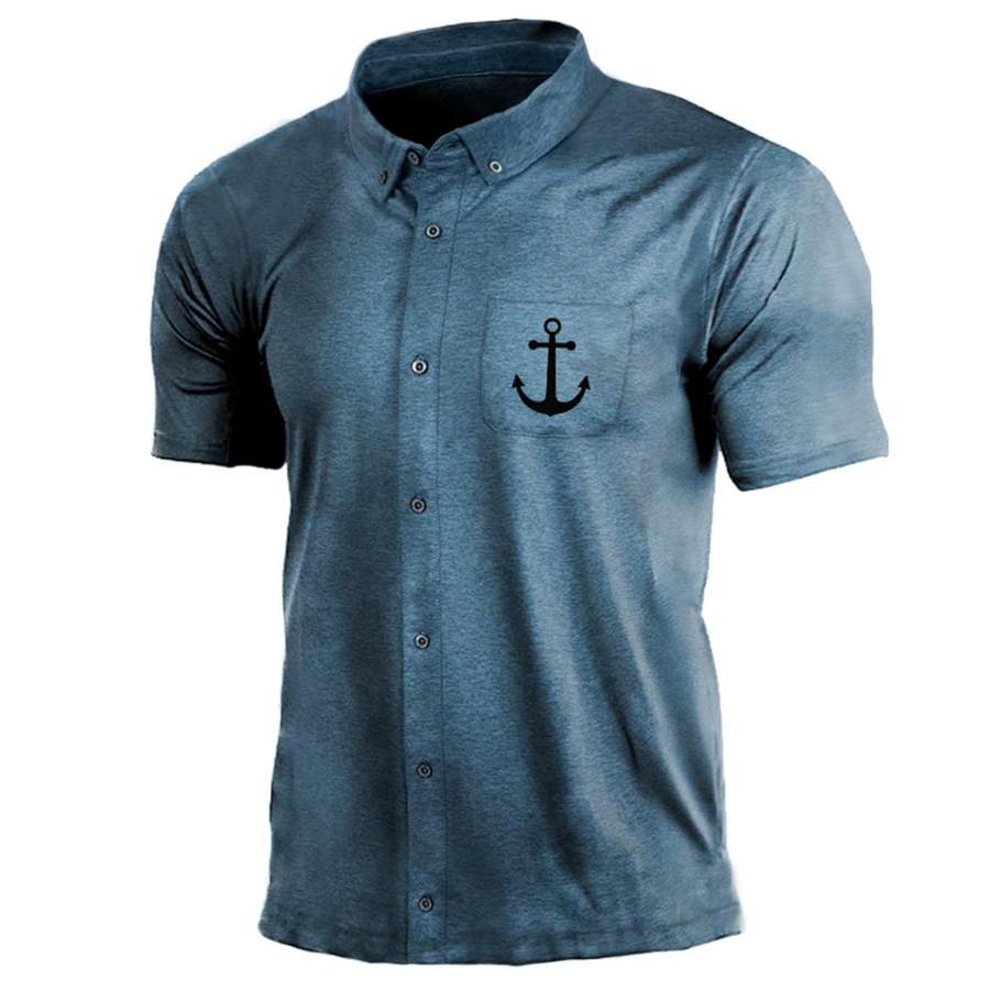 

Men's Outdoor Anchor Print Pocket Shirt