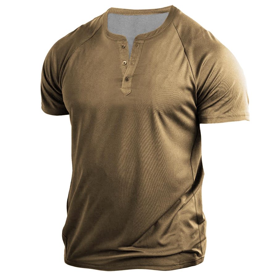 

Men's Outdoor Tactical Raglan Henley T-Shirt