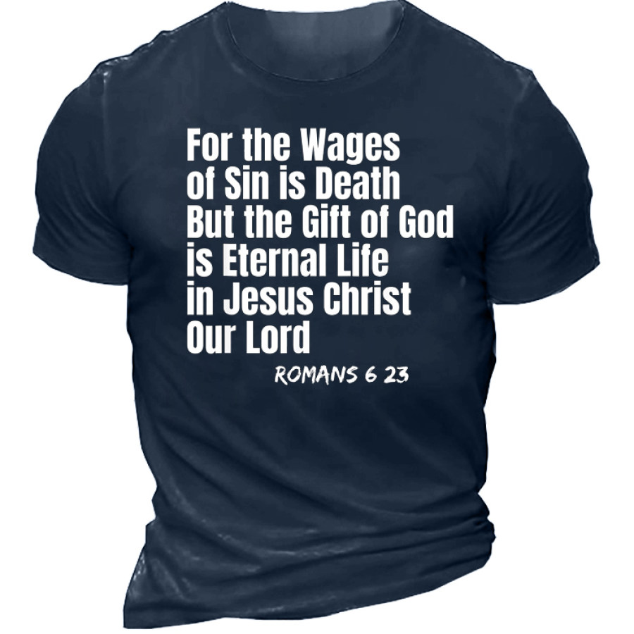 

Word Of God Romans 6:23 Wages Of Sin Men's T-Shirt