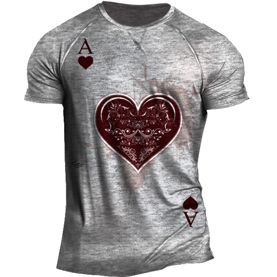 

Ace A Retro Print Men's Outdoor Casual Short Sleeve T-Shirt
