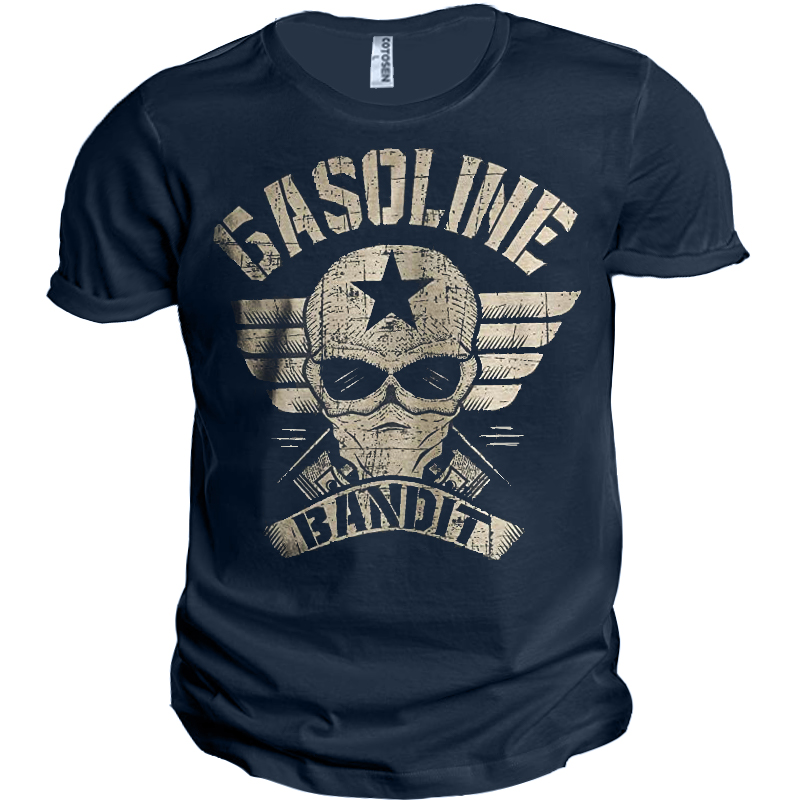 Men's Gasoline Motorcycle Oil Chic Outdoor Cotton T-shirt