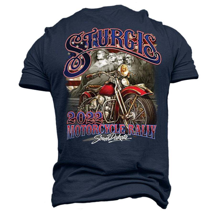 

Men's Outdoor Sturgis Motorcycle Graphic Print Cotton T-Shirt