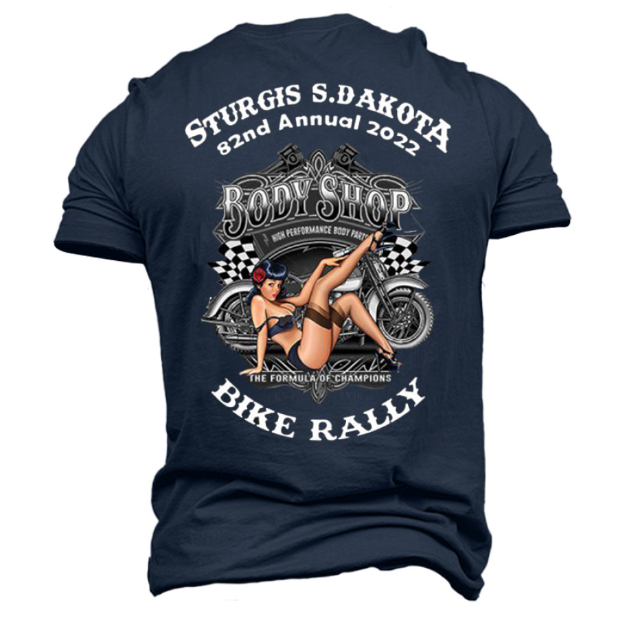 

Sturgis Motorcycle Rally Men's Outdoor Motorcycle Graphic Print Cotton T-Shirt