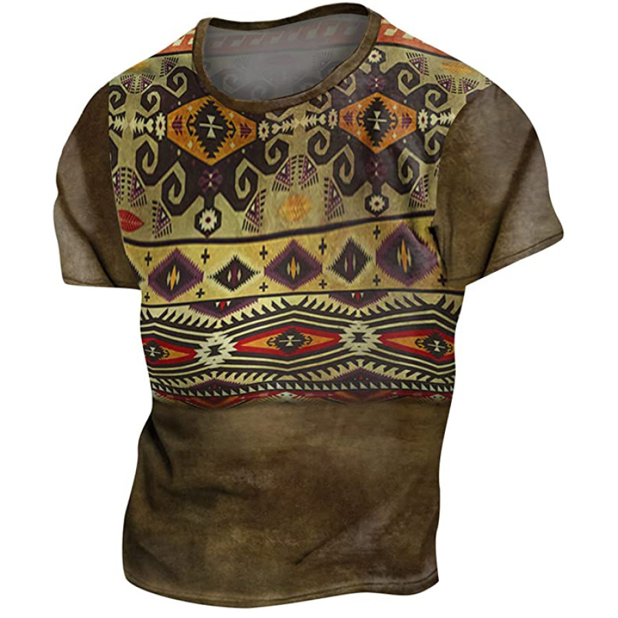 

Men's Ethnic Graphic Print Vintage T-Shirt