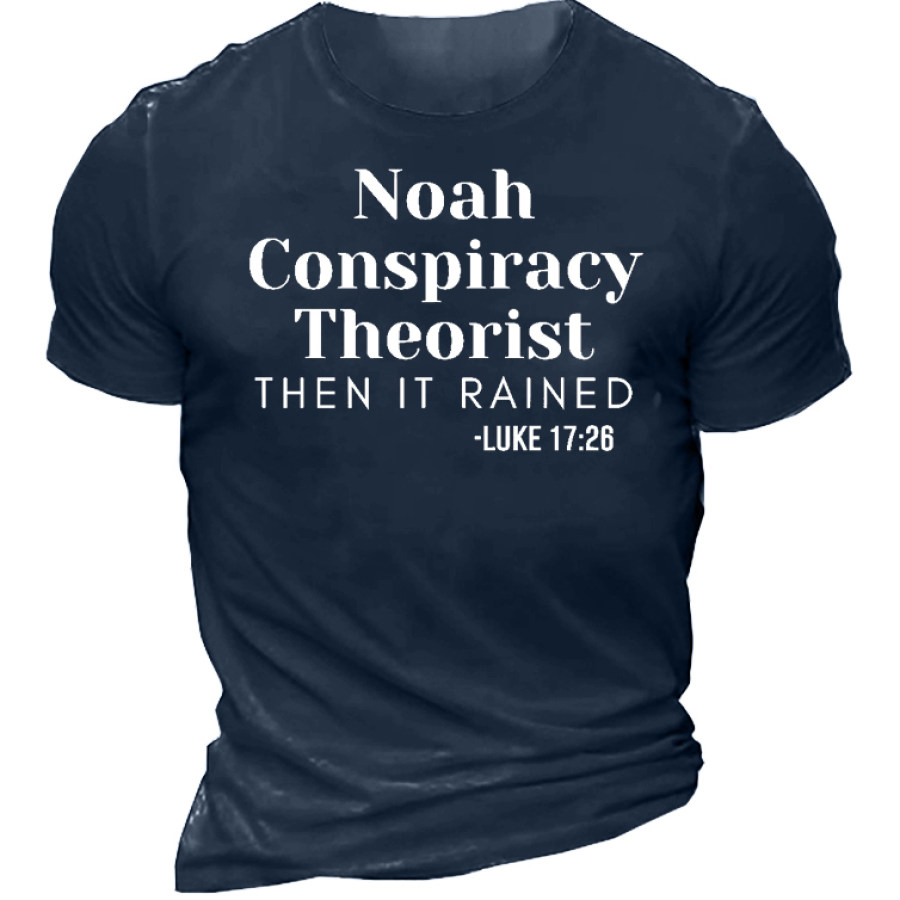 

Noah Conspiracy Theorist Then It Rained Men's Short Sleeve Cotton T-Shirt