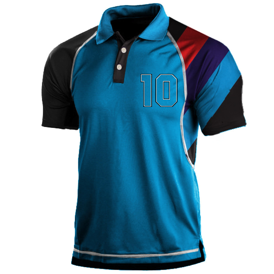 

Sports Number Print Men's Polo Neck Sports T-Shirt