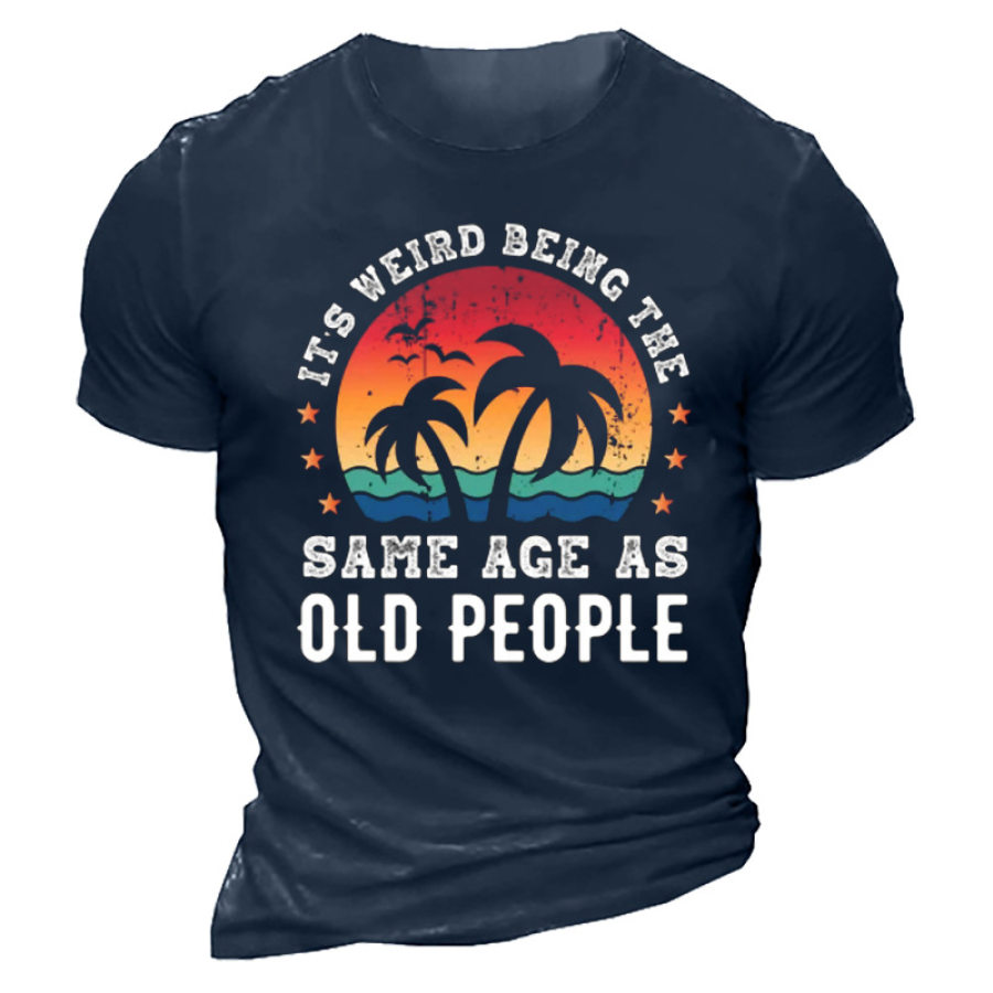 

Men's Same Age As Old People Retirement Gift Retro Sunset T-Shirt