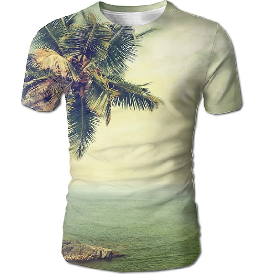 

Hawaiian Coconut Print Men's Short Sleeve T-Shirt