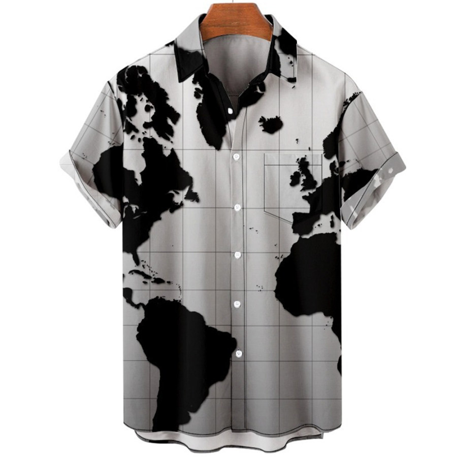 

Men's Outdoor World Map Print Shirt