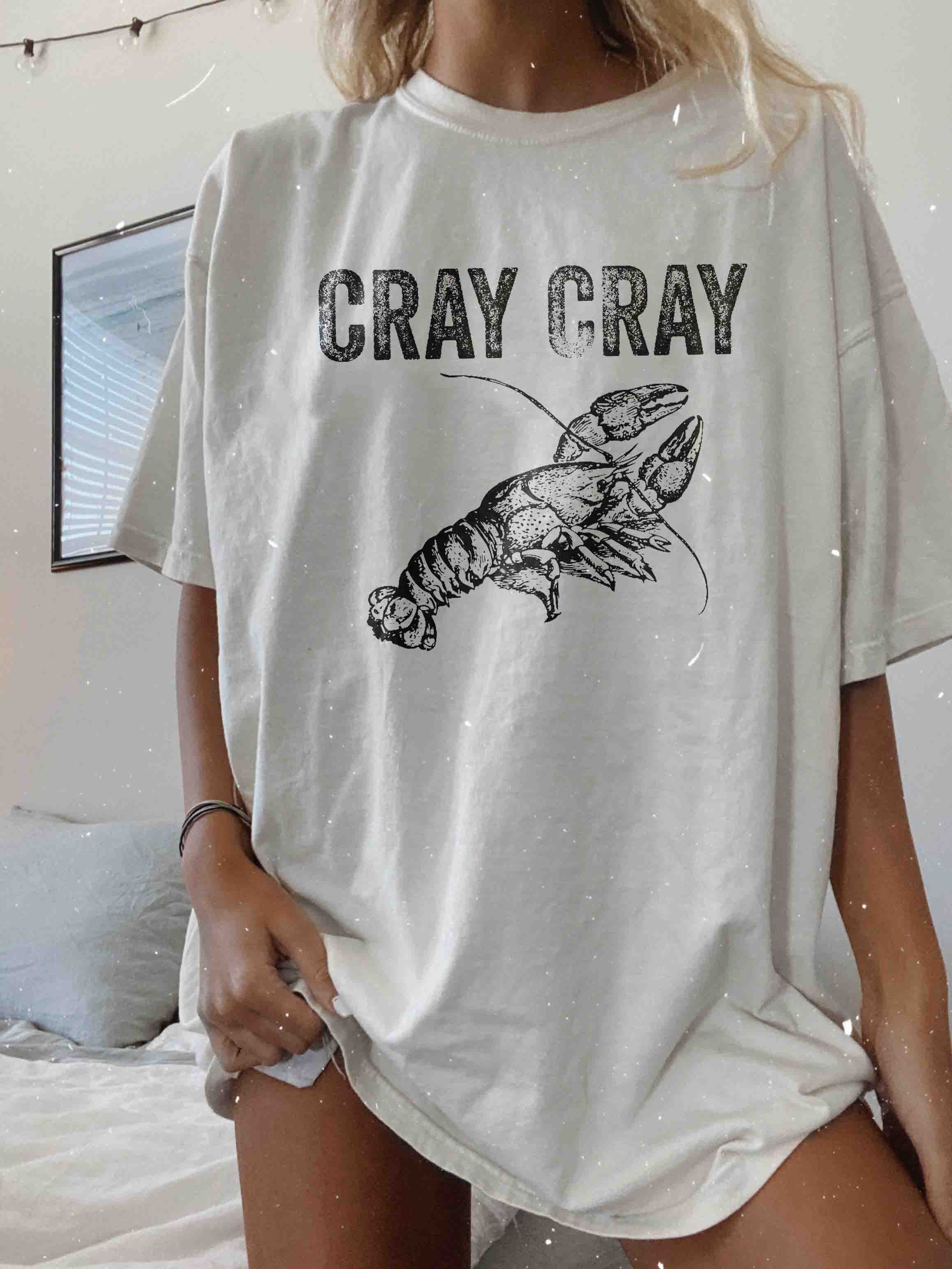 Women's Cray Crayfish Print Chic Loose T-shirt