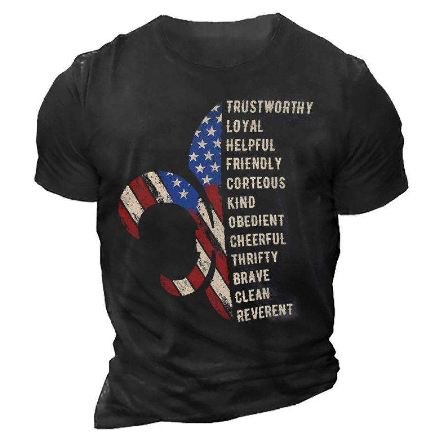 

America Flag Scouting Law Men's T-Shirt
