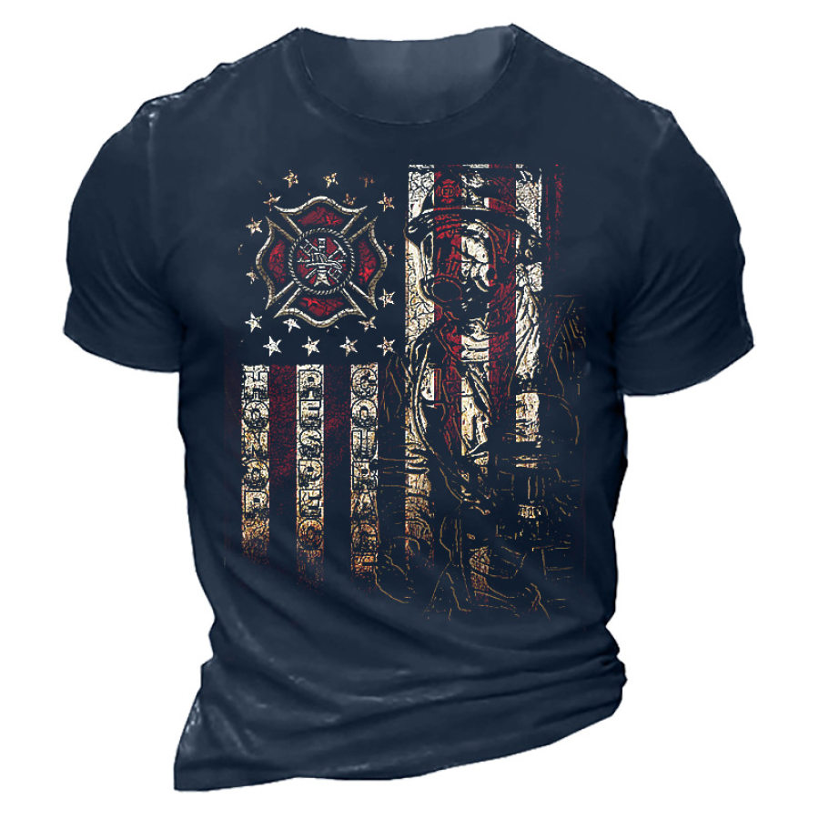 

Firefighter "American Flag" American Pride Men's T-Shirt