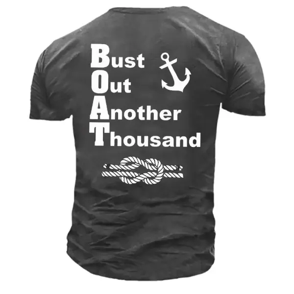 Men's Bust Out Another Thousand Anchor Print Cotton TShirt
