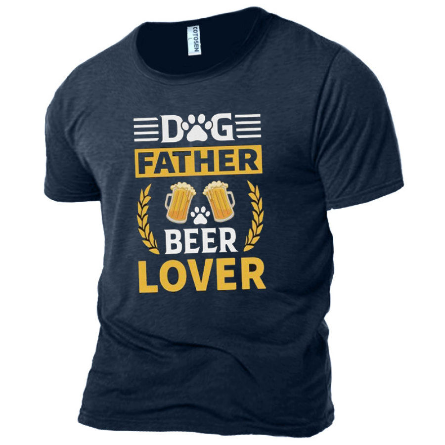 

Dog Father And Beer Lover Men's Cotton T-Shirt
