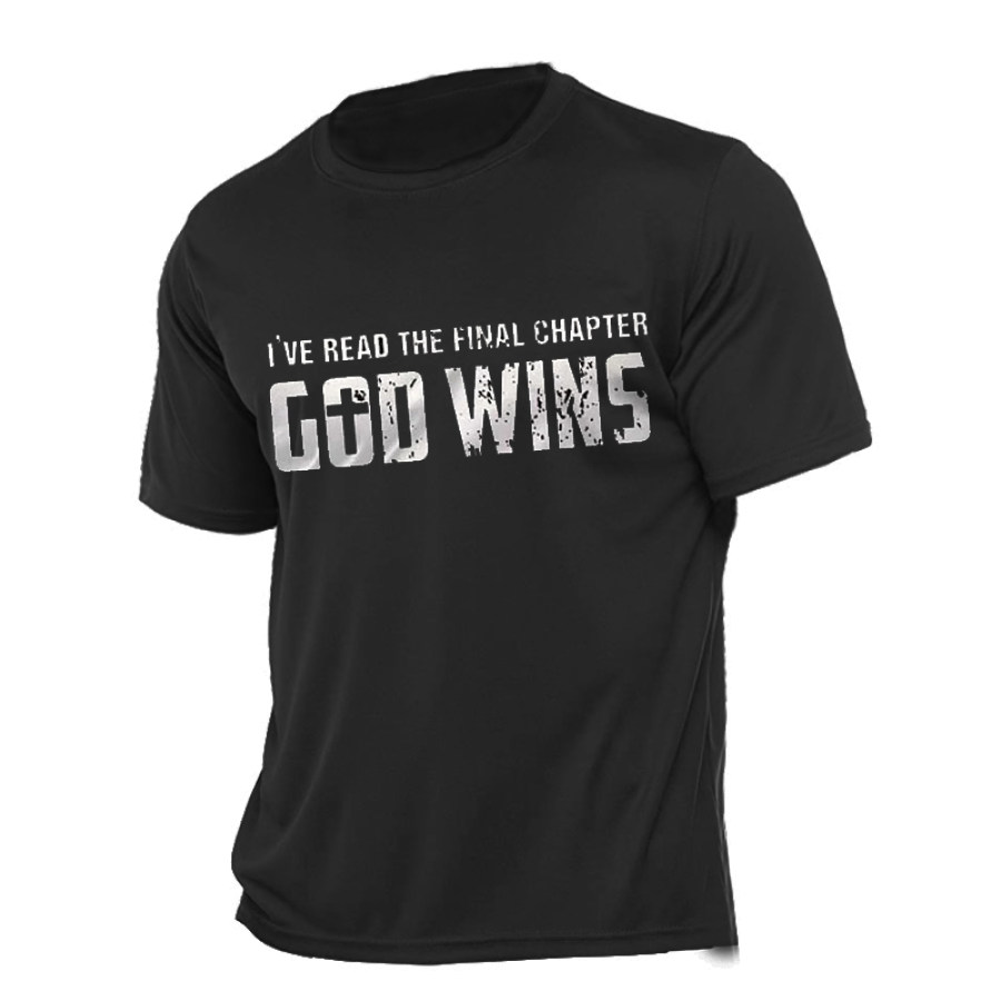 I've Read The Final Chapter God Wins Men's Cotton Faith T-Shirt