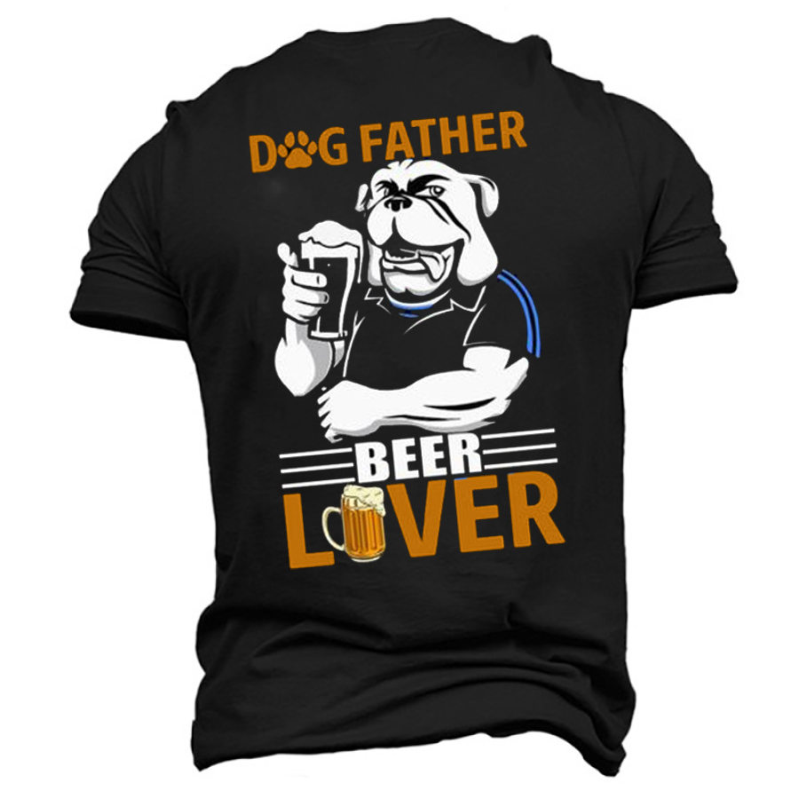 

Dog Father And Beer Lover Men's Cotton T-Shirt