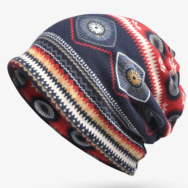 Ethnic Floral Outdoor Knitted Hat - Nikiluwa.com 