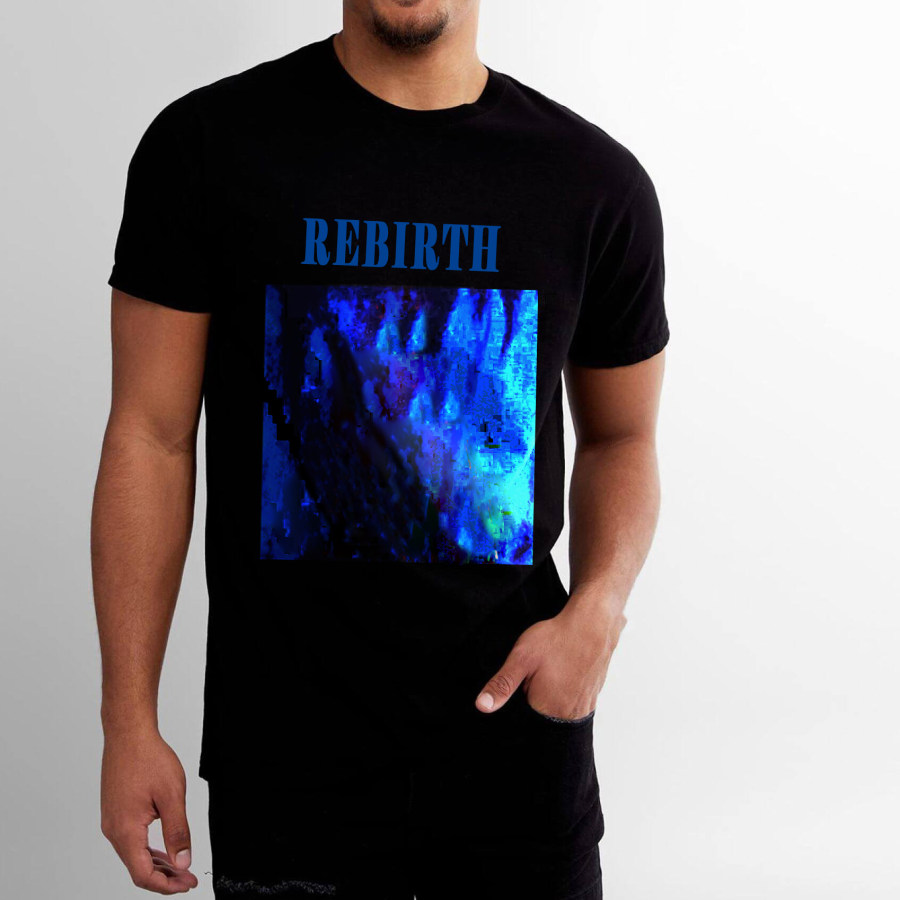 Mens Black Printed T-shirt