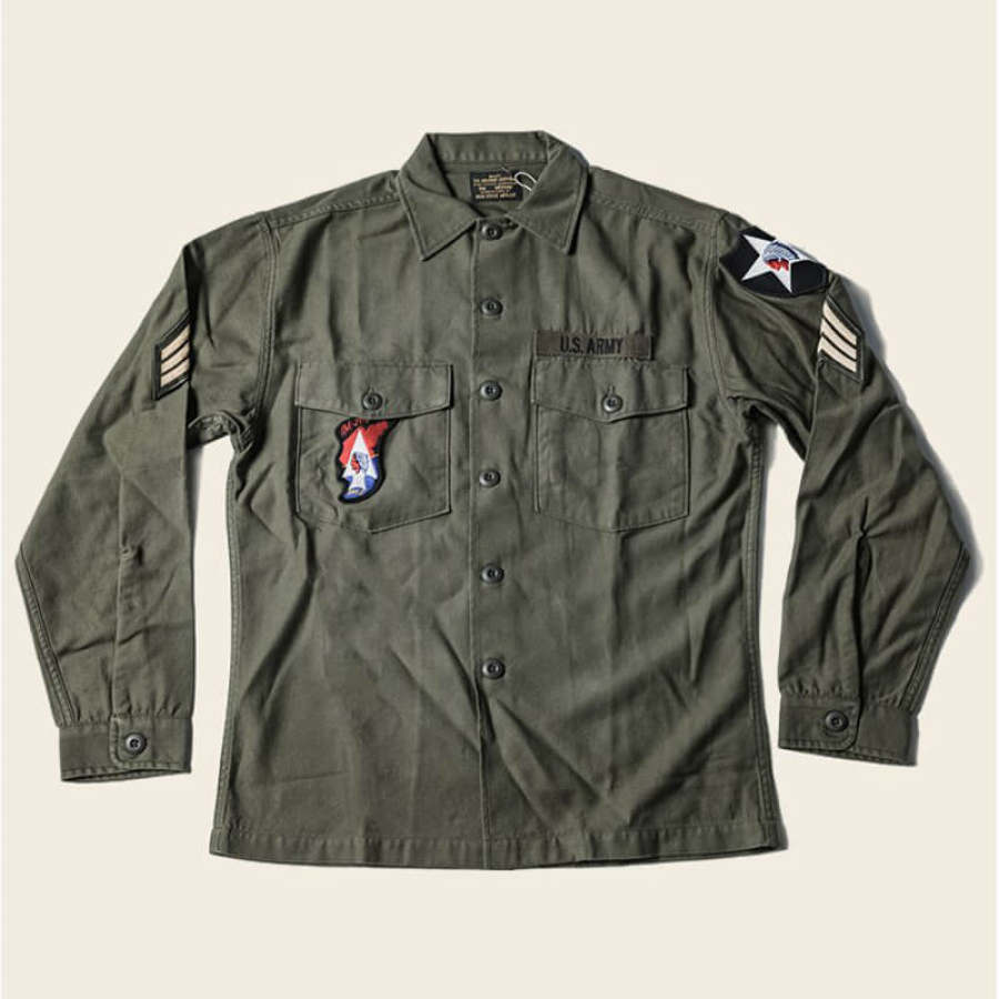 Men's US Army Vietnam War OG-107 Utility Fatigue Shirt