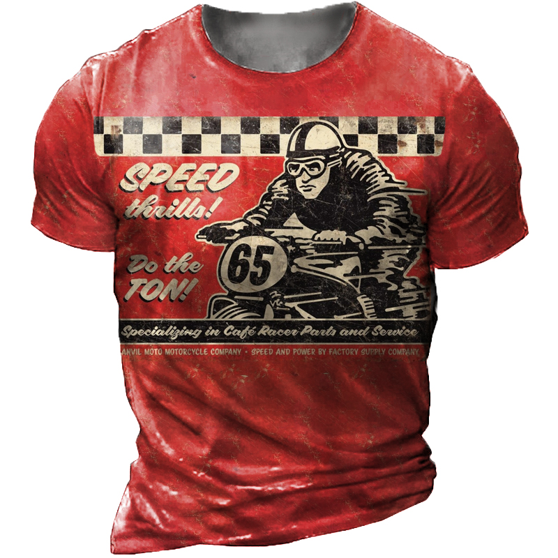 Men's Outdoor Motorcycle Championship Chic Short Sleeve T-shirt