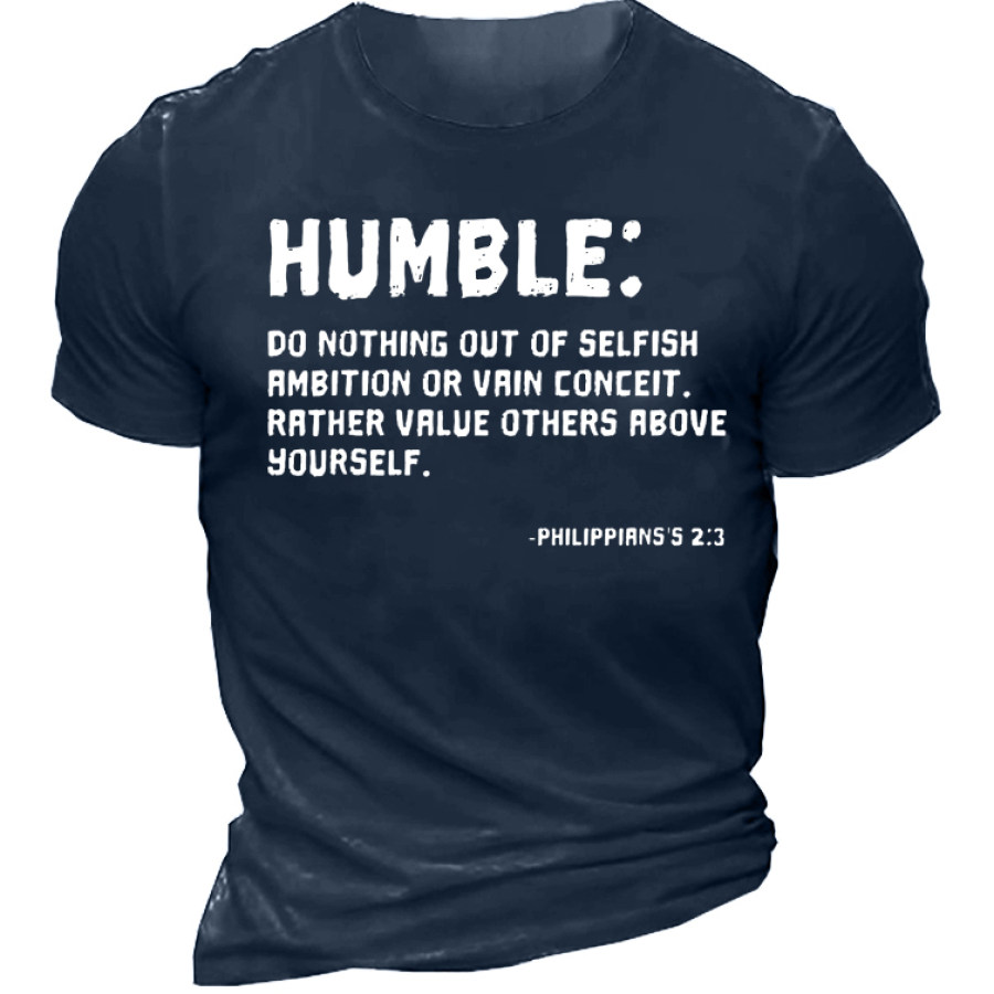 

Humble Bible Quotes Men's Short Sleeve Cotton T-Shirt